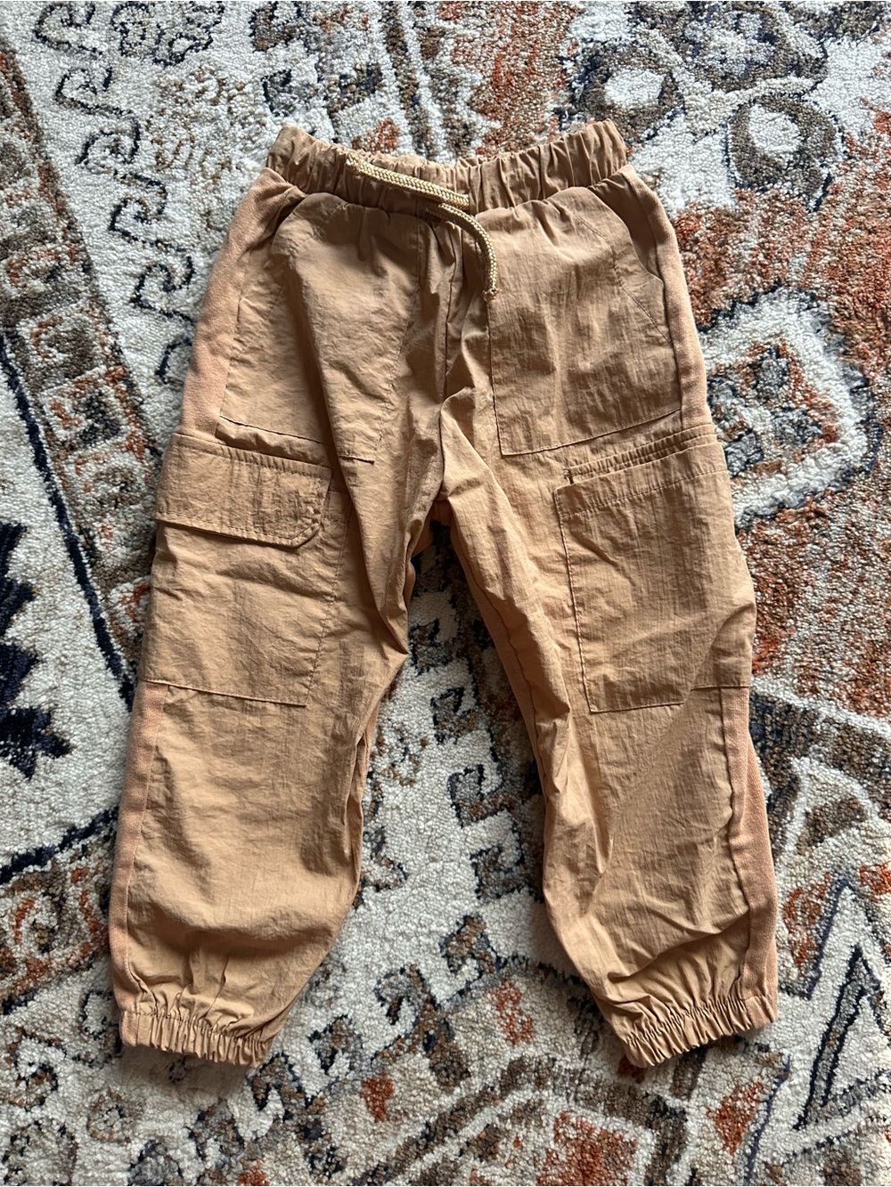 Zara Kids Cargo Jogger Pants in Light Brown